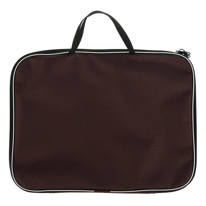 Папка с ручками текстиль А4 20мм 350*270 Офис нейлон 600D Коричневая ПМ/7