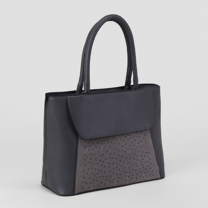 Сумка женская, отдел с перегородкой на молнии, 2 наружных кармана, цвет серый