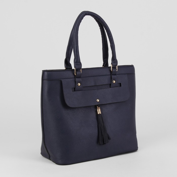 Сумка женская, отдел с перегородкой на молнии, наружный карман, цвет синий