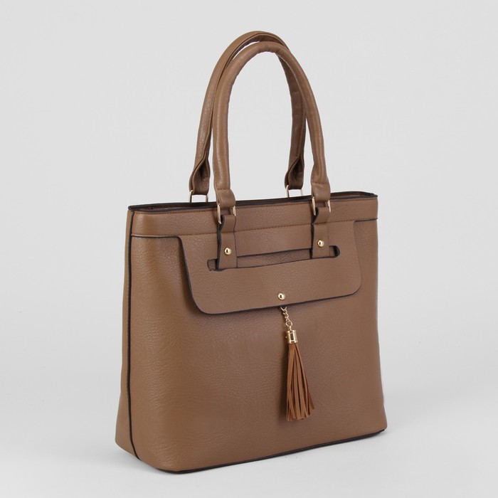 Сумка женская, отдел с перегородкой на молнии, наружный карман, цвет хаки