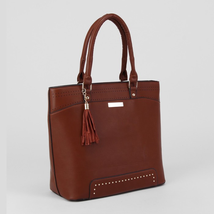 Сумка женская, отдел с перегородкой на молнии, наружный карман, цвет рыжий