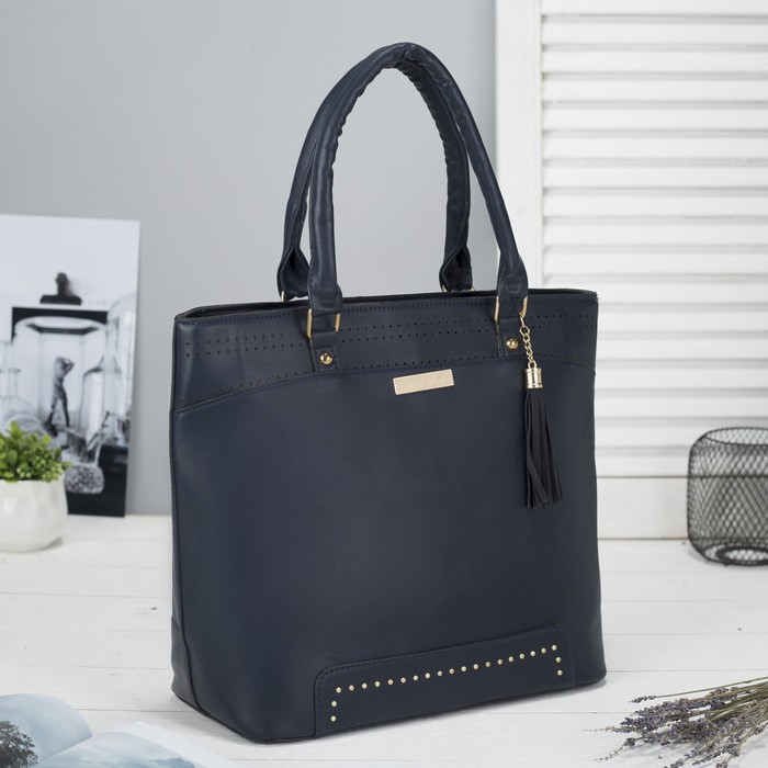 Сумка женская, отдел с перегородкой на молнии, наружный карман, цвет синий