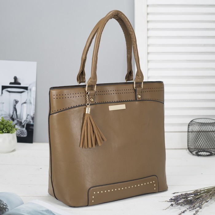 Сумка женская, отдел с перегородкой на молнии, наружный карман, цвет хаки