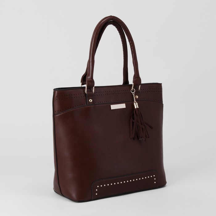 Сумка женская, отдел с перегородкой на молнии, наружный карман, цвет коричневый