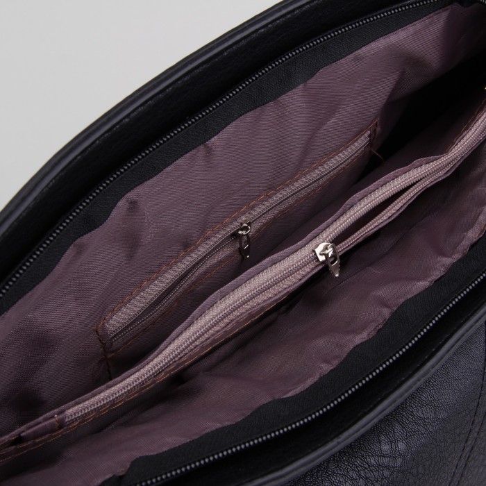 Сумка женская, отдел с перегородкой на молнии, наружный карман, цвет чёрный