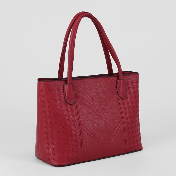 Сумка женская, отдел с перегородкой на молнии, наружный карман, цвет красный