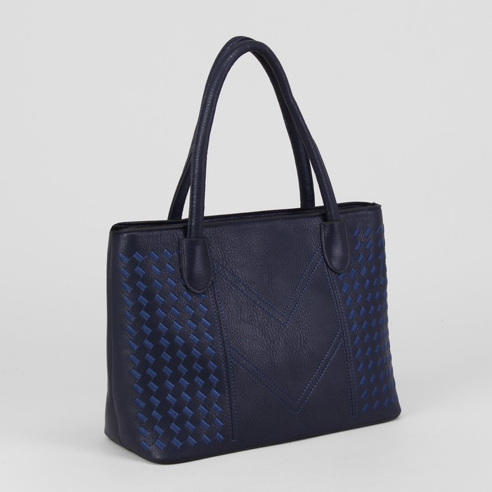 Сумка женская, отдел с перегородкой на молнии, наружный карман, цвет синий