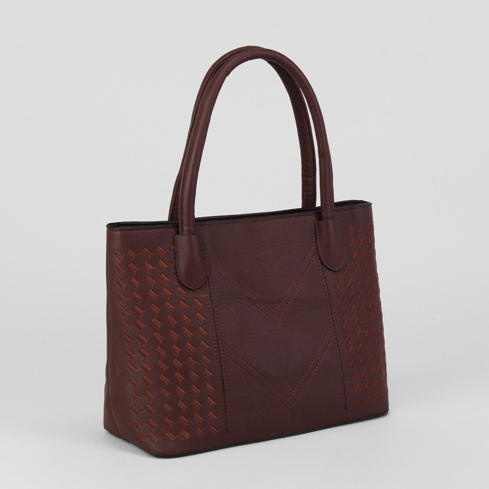 Сумка женская, отдел с перегородкой на молнии, наружный карман, цвет коричневый