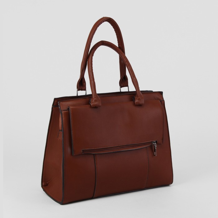 Сумка женская, отдел с перегородкой на молнии, 2 наружных кармана, цвет рыжий