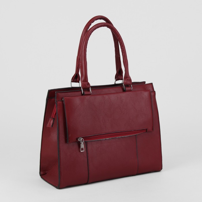 Сумка женская, отдел с перегородкой на молнии, 2 наружных кармана, цвет красный