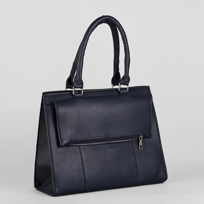 Сумка женская, отдел с перегородкой на молнии, 2 наружных кармана, цвет синий