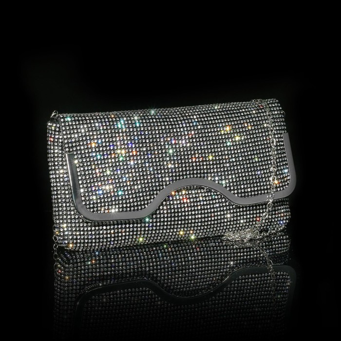 Клатч женский, отдел на клапане, цвет чёрный