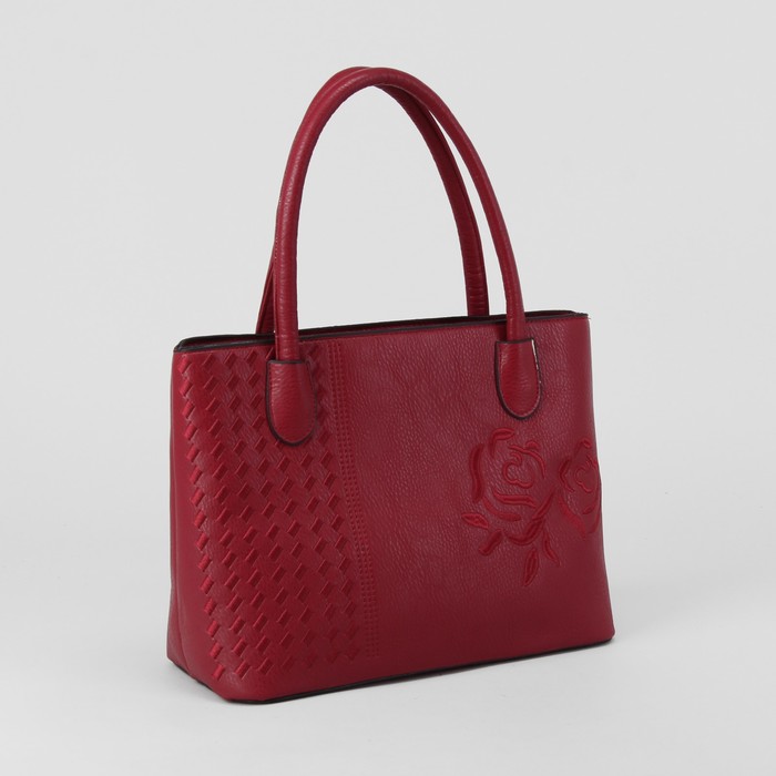 Сумка женская, отдел с перегородкой на молнии, наружный карман, цвет красный