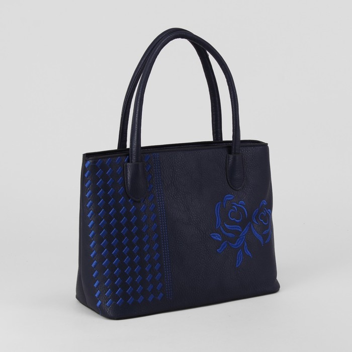 Сумка женская, отдел с перегородкой на молнии, наружный карман, цвет синий