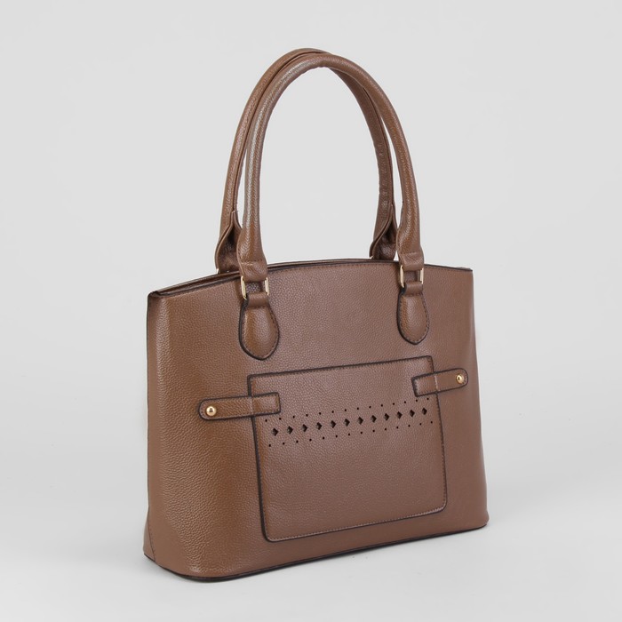 Сумка женская, отдел с перегородкой на молнии, наружный карман, цвет хаки