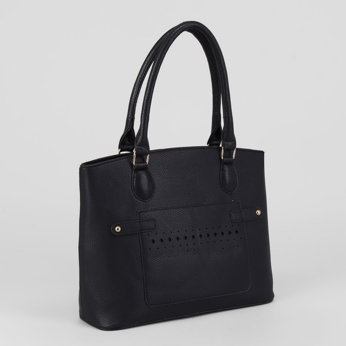 Сумка женская, отдел с перегородкой на молнии, наружный карман, цвет чёрный