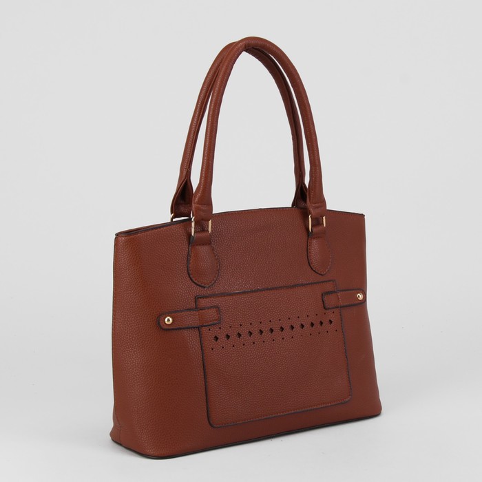 Сумка женская, отдел с перегородкой на молнии, наружный карман, цвет рыжий