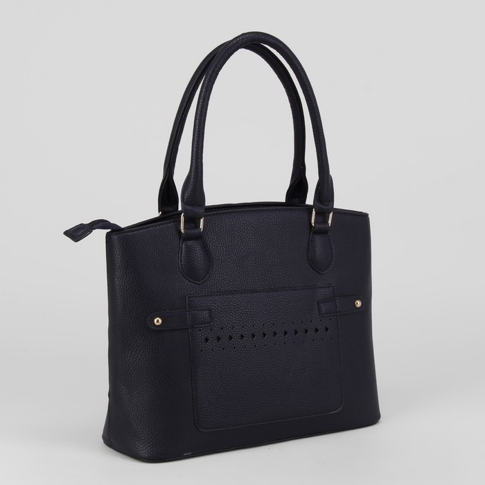 Сумка женская, отдел с перегородкой на молнии, наружный карман, цвет синий