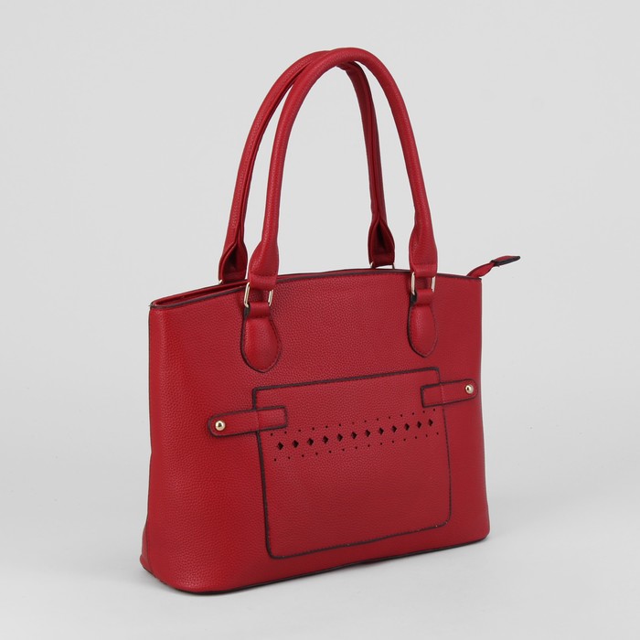 Сумка женская, отдел с перегородкой на молнии, наружный карман, цвет бордовый