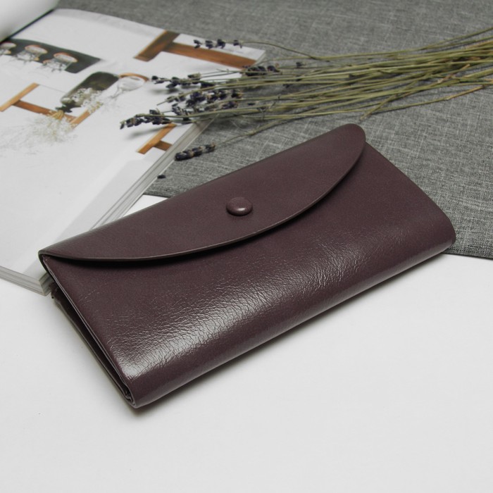 Кошелёк женский, 6 отделов, отдел для карт и монет, цвет фиолетовый