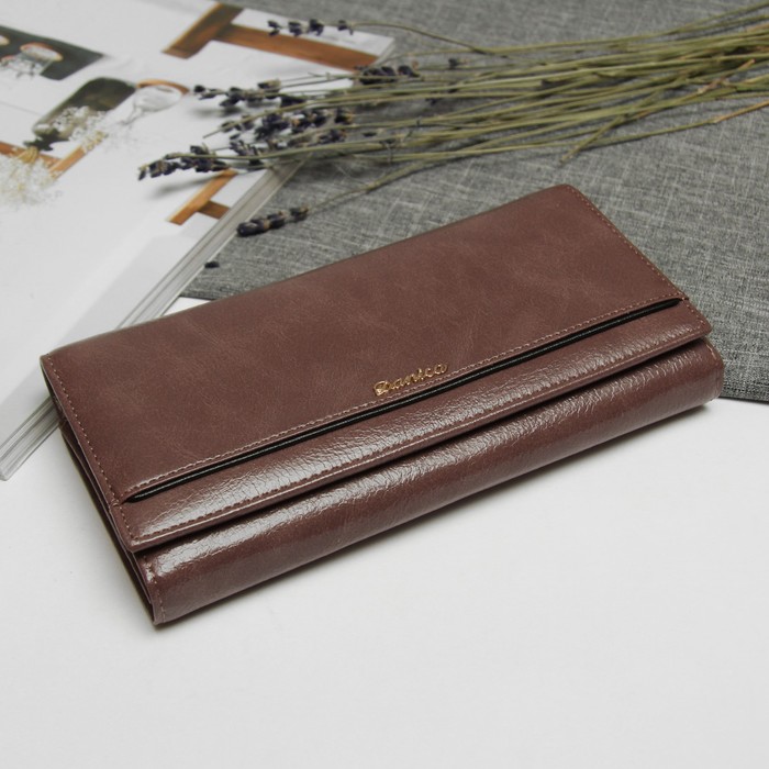 Кошелёк женский, 2 отдела рамка, отдел для кредиток, цвет пудра