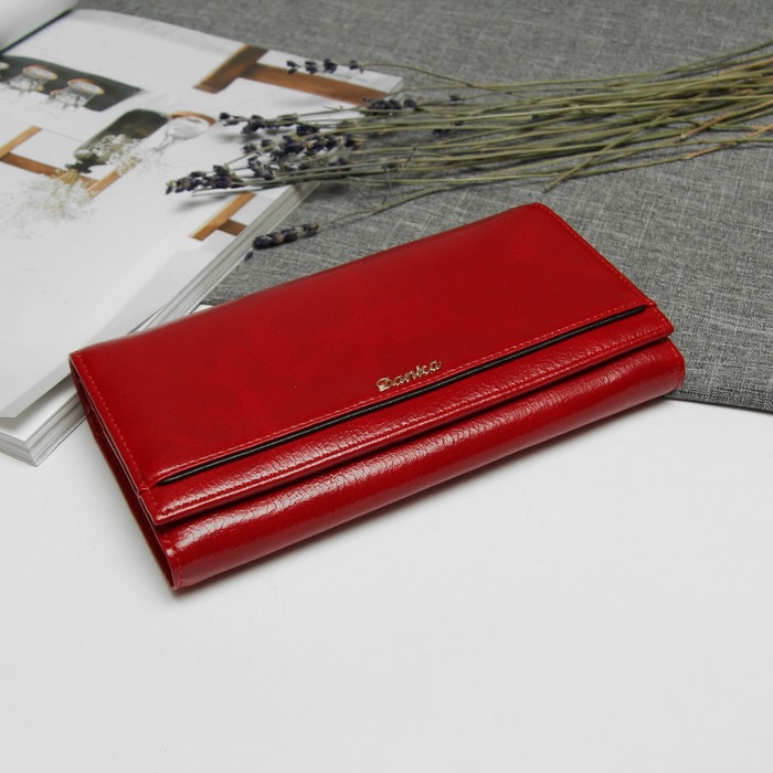 Кошелёк женский на магните, 2 отдела рамка, 5 отделов для кредиток, наружный карман, цвет бордо