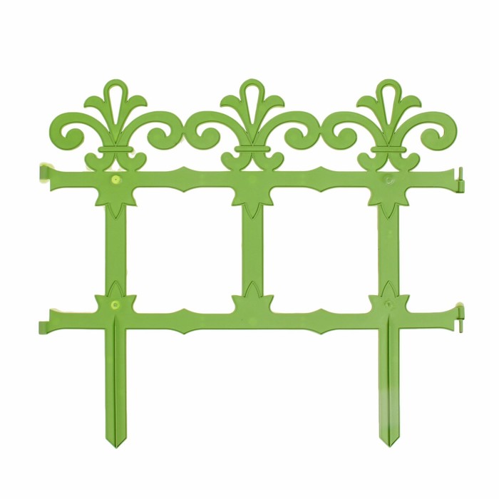 Ограждение декоративное, 33 х 267 см, 7 секций, пластик, салатовое, «Роскошный сад»