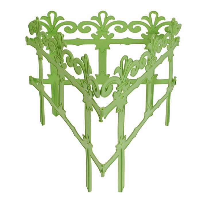 Ограждение декоративное, 33 х 267 см, 7 секций, пластик, салатовое, «Роскошный сад»