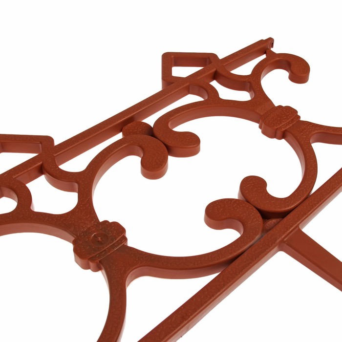 Ограждение декоративное, 30 х 290 см, 5 секций, пластик, терракотовое, «Парковый»