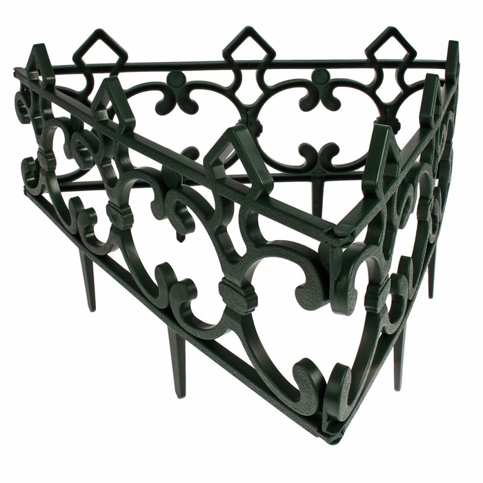 Ограждение декоративное, 30 х 290 см, 5 секций, пластик, зелёное, «Парковый»