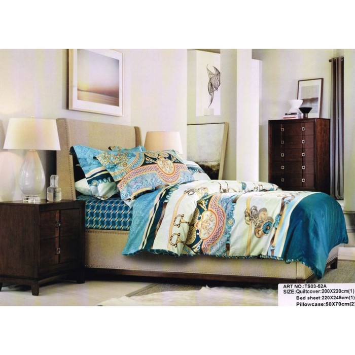 КПБ дуэт, 220х245 см, 160х210 см-2 шт., 50х70 см-2 шт., сатин TS05-52A