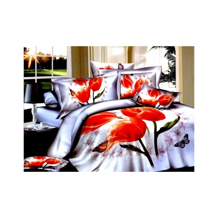 КПБ евро, 220х245 см, 200х220 см, 50х70 см-2 шт., сатин TS03-058