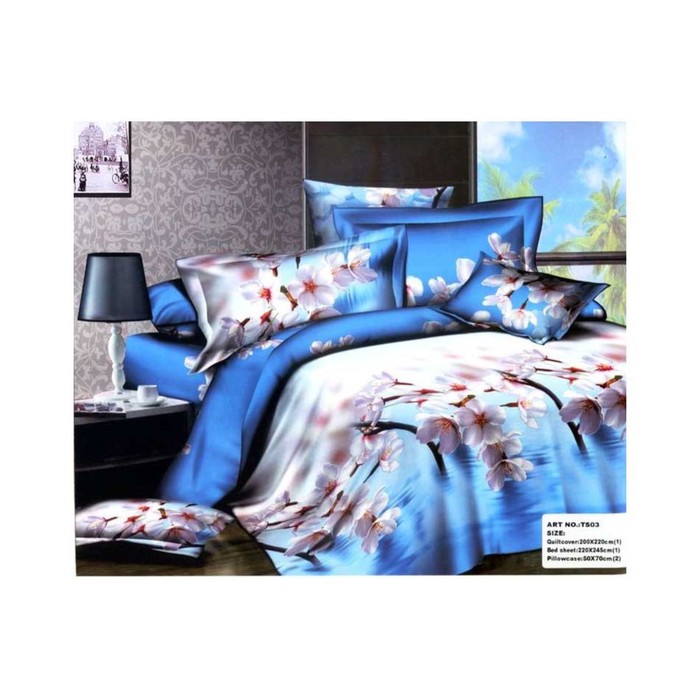 КПБ евро, 220х245 см, 200х220 см, 50х70 см-2 шт., сатин TS03-090