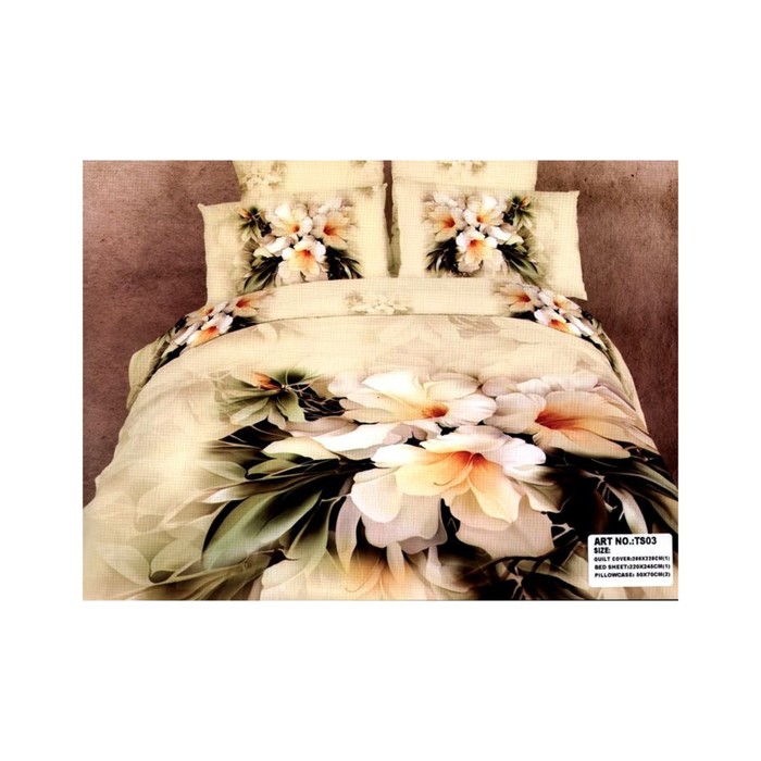 КПБ евро, 220х245 см, 200х220 см, 50х70 см-2 шт., сатин TS03-100/1