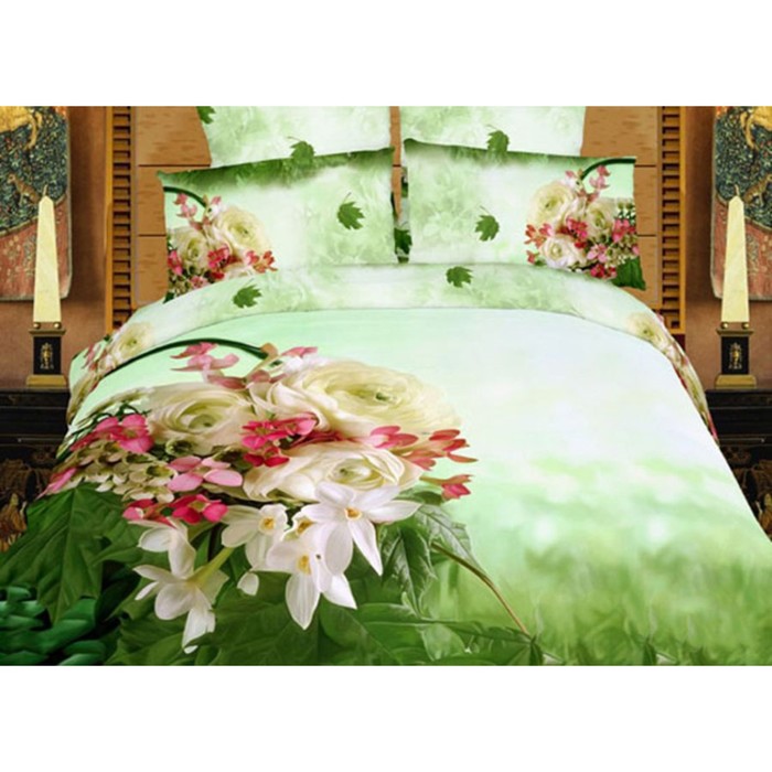 КПБ евро, 220х245 см, 200х220 см, 50х70 см-2 шт., сатин TS03-209