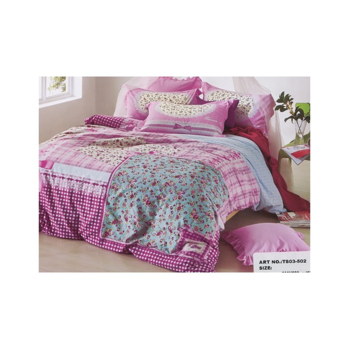 КПБ евро, 220х245 см, 200х220 см, 50х70 см-2 шт., сатин TS03-502