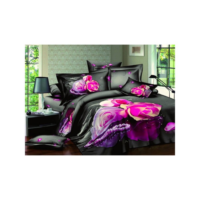 КПБ евро, 220х245 см, 200х220 см, 50х70 см-2 шт., сатин TS03-88