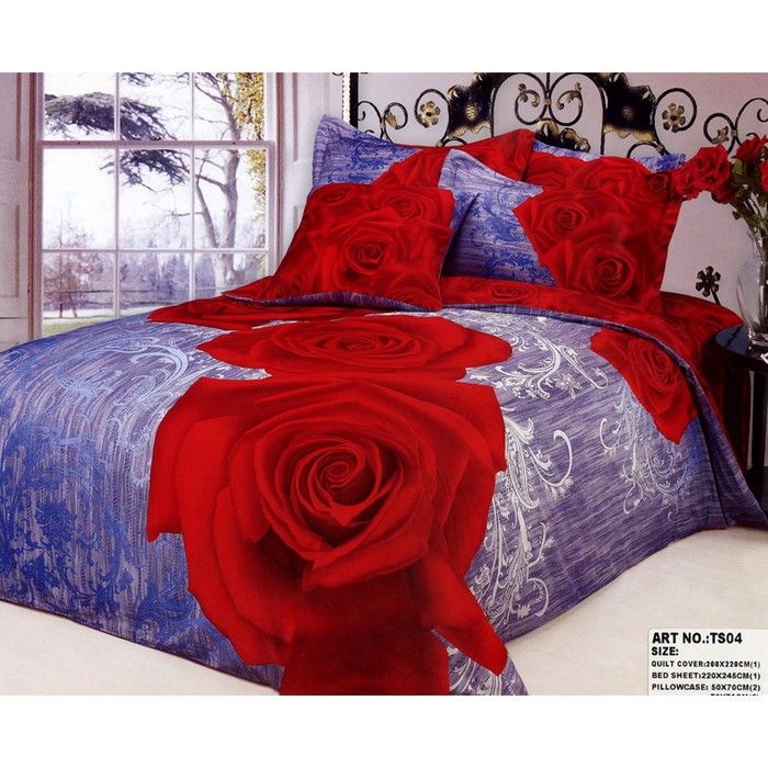 КПБ евро, 220х245 см, 200х220 см, 50х70 см, 70х70 см по 2 шт., сатин TS04-959/1