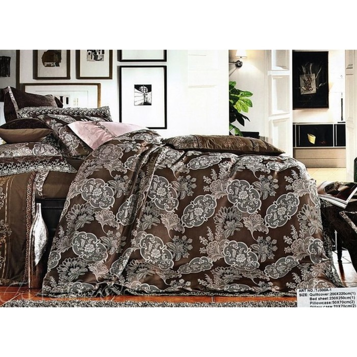 КПБ евро, 230х250 см, 200х220 см, 50х70 см, 70х70 см по 2 шт., жаккард TJ300-1