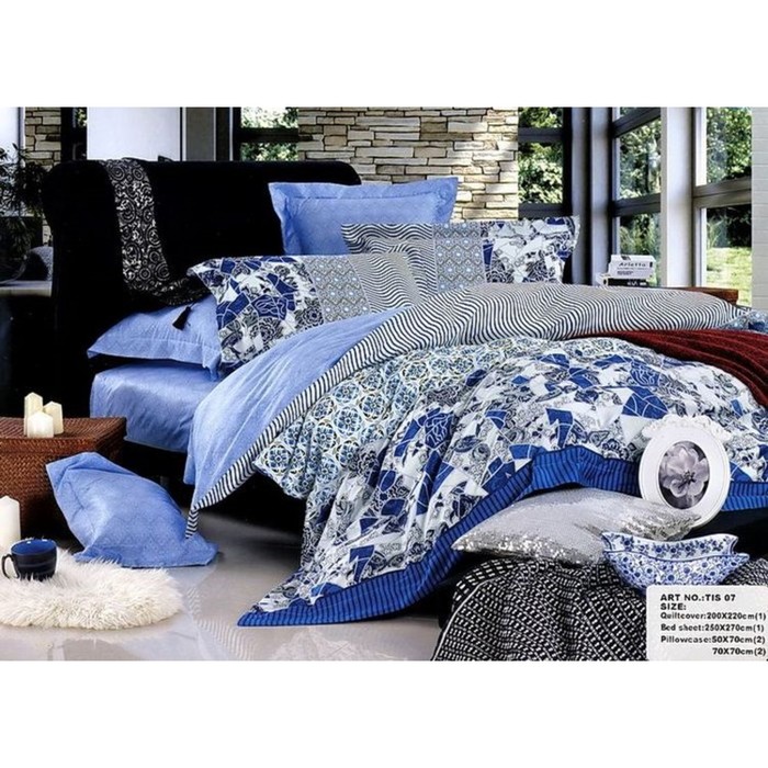 КПБ евро, 250х270 см, 200х220 см, 50х70 см, 70х70 см по 2 шт., мако-сатин TIS07-48