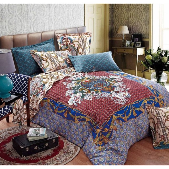 КПБ евро, 250х270 см, 200х220 см, 50х70 см, 70х70 см по 2 шт., мако-сатин TIS07-76