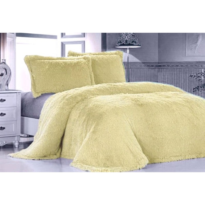 Покрывало «Лама», размер 220 × 240 см, цвет жёлтый, мех DCT072D-1 КОД2025