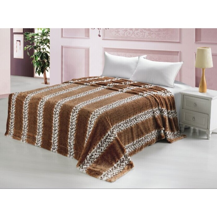 Покрывало "Норка светлая", размер 220х240 см, мех MTX005 КОД2134