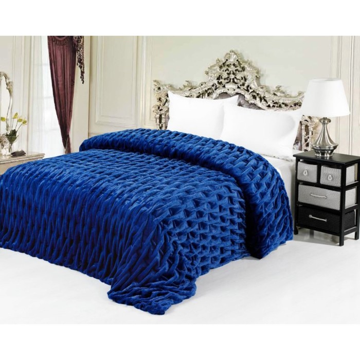 Покрывало "Шарпей", размер 220х240 см, цвет синий, мех 10-067 КОД2097-04