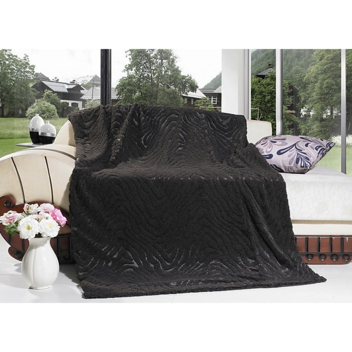 Покрывало Matis, размер 220х240 см, цвет коричневый. мех DCT634-022 КОД2243