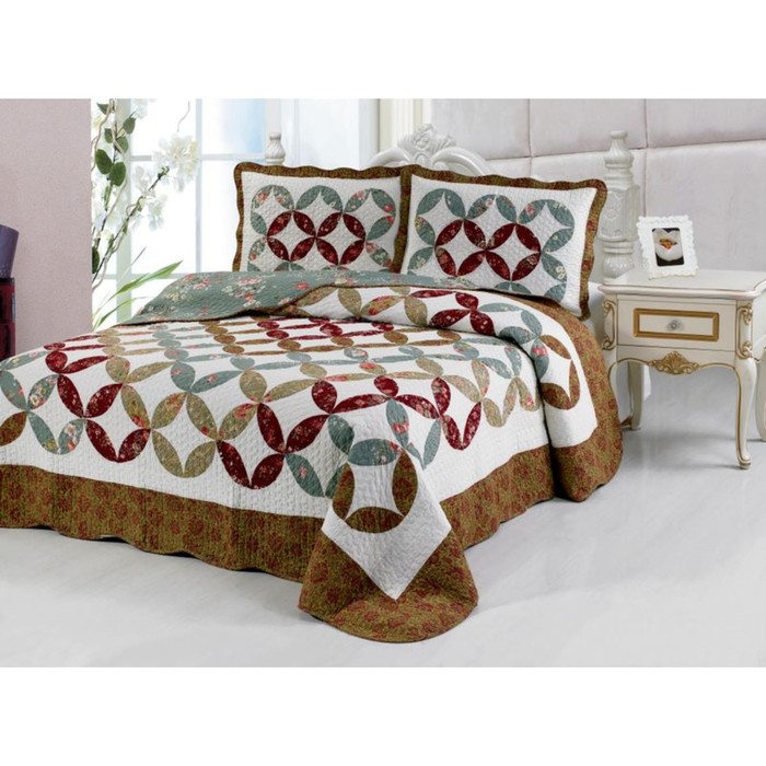 Комплект Patchwork: покрывало 230 × 250 см, наволочки 50 × 70 см - 2 шт