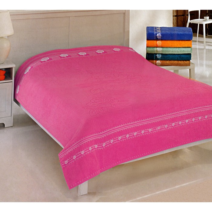 Простыня Rose, размер 190х220 см, цвет розовый, махра 4028-02