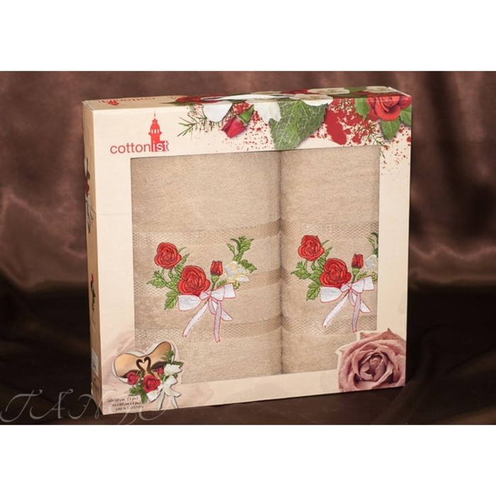 КМП "Роза", размер 50х90 см-1 шт., 70х140 см-1 шт., махра 8472-01