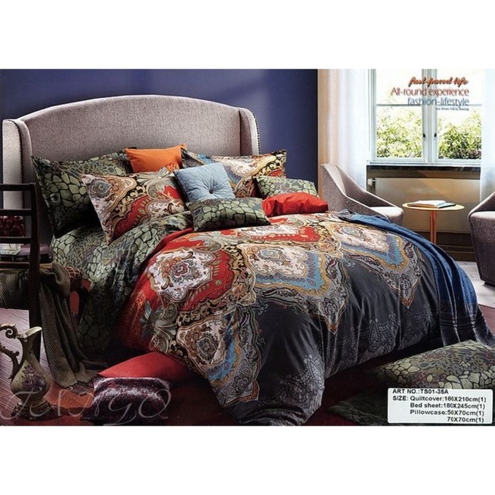 КПБ 1,5 сп, 180х245 см, 160х210 см, 50х70 см-2 шт., сатин TS01-64-50