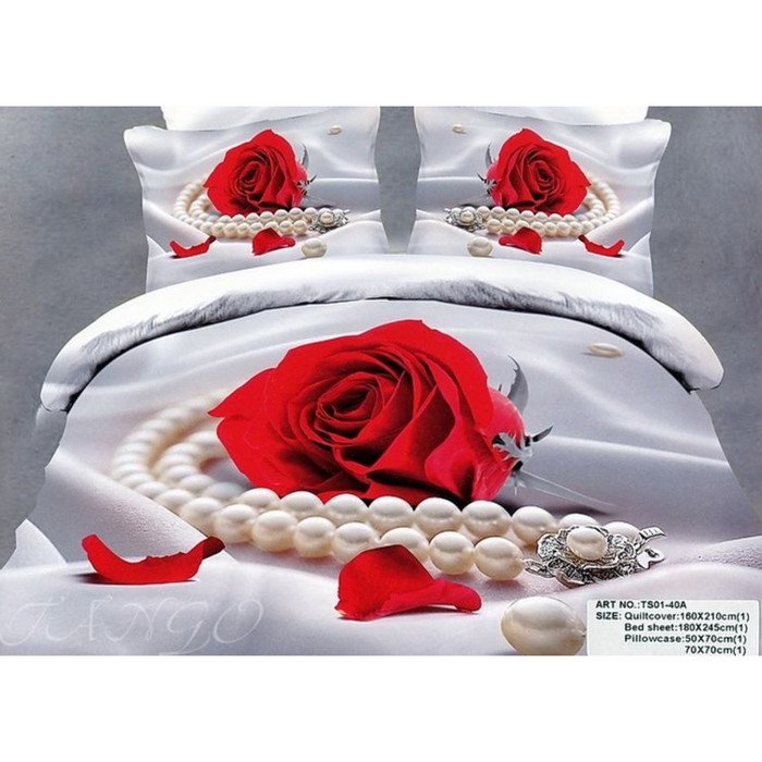 КПБ 1,5 сп, 180х245 см, 160х210 см, 50х70 см, 70х70 см по 1 шт., сатин TS01-40A